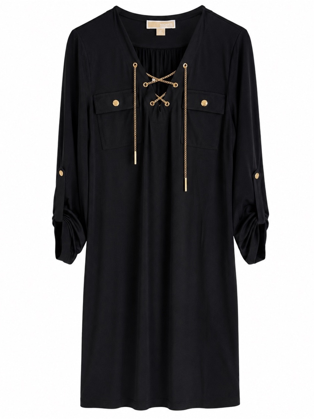 Michael Kors Black Dress With Gold Chain Detail Women’s Size Medium